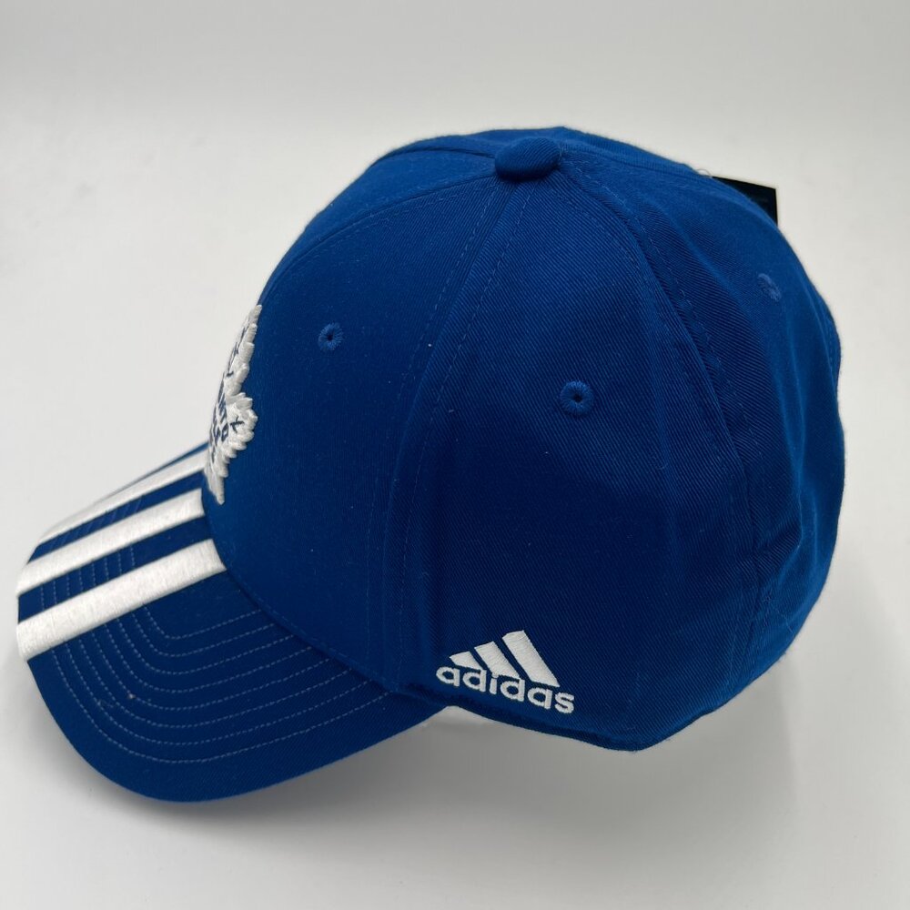 Adidas Unisex Blue Toronto Maple Leafs 3 Stripe Structured Adjustable Cap NWT - Picture 3 of 6